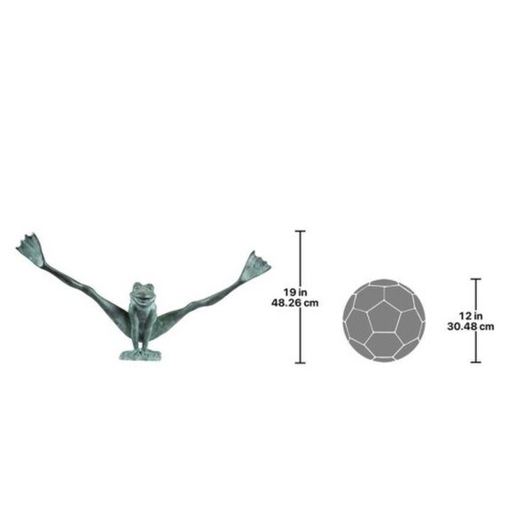 Crazy Legs leap Frog Bronze Garden Statues Spread Apart Large Piped